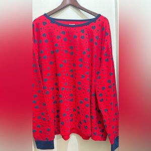 NWOT SETFAMILY FEELING Pajamas With Blue Hearts Color Red Size XXXL 100% Cotton.